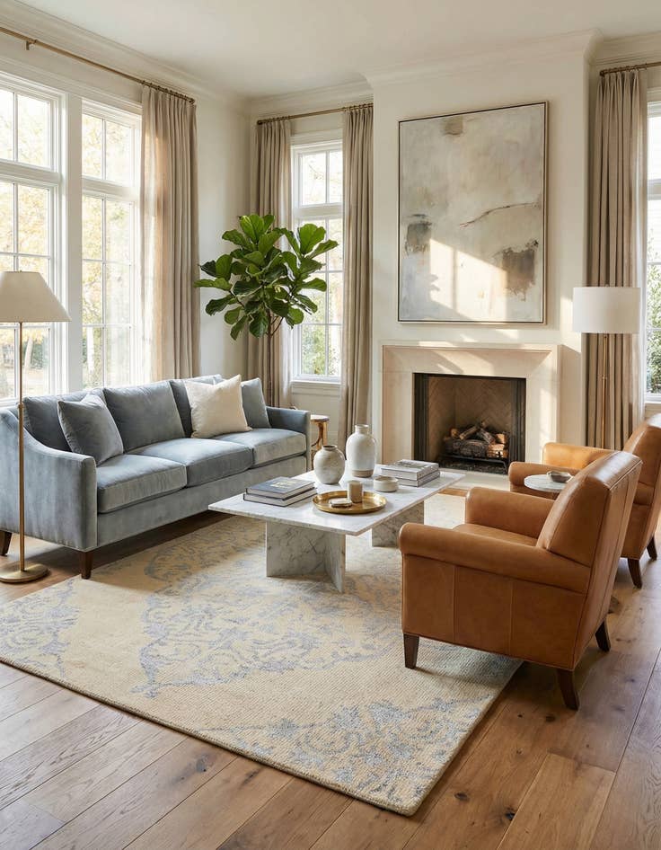 Detail image of 5' 2 x 8'  Hand Knotted Darya Rug