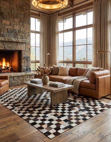 5' 1 x 8' Cowhide Stocks Rug