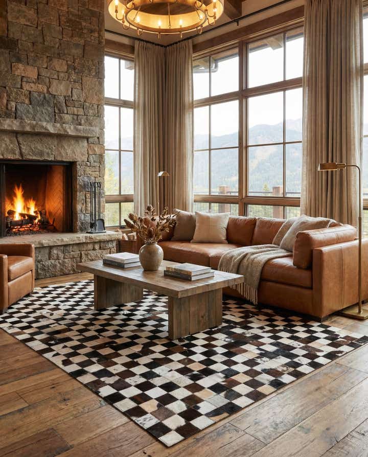 5' 1 x 8' Cowhide Stocks Rug