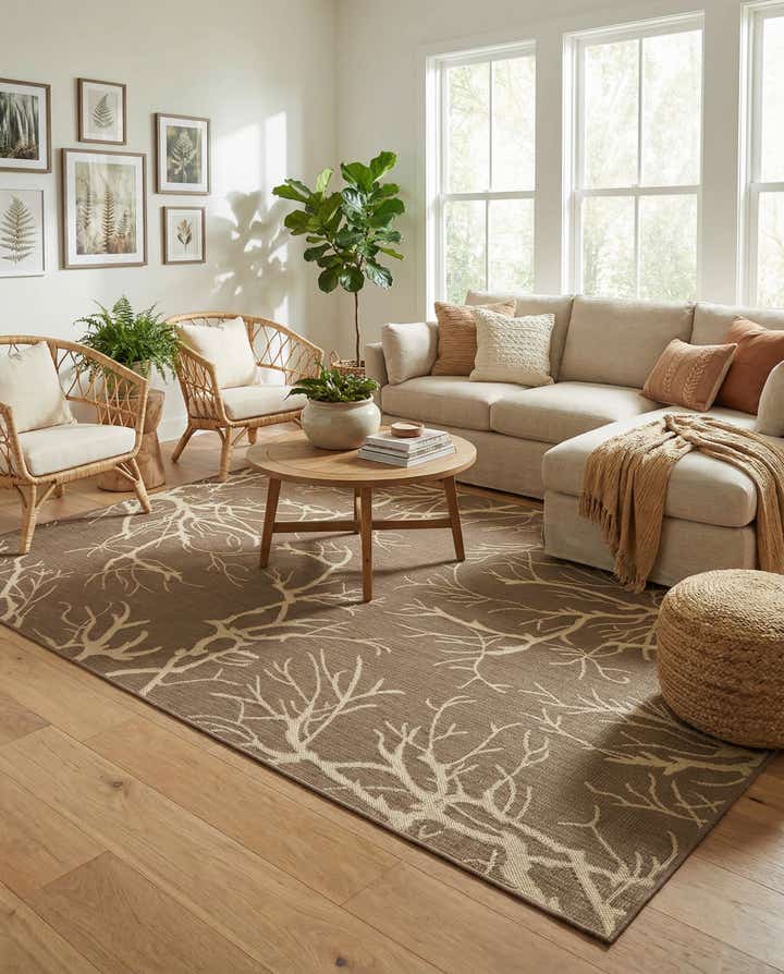 6' x 9' Easy-Clean Botanical Indoor / Outdoor Rug