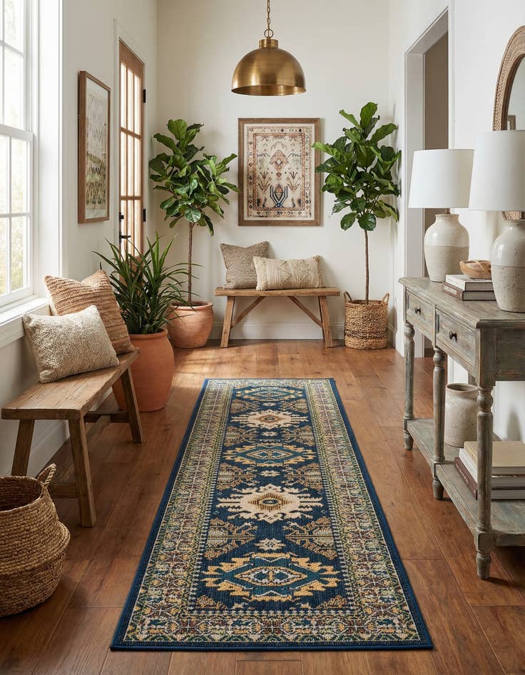 Detail image of 2' 7 x 12'  Washable Baja Indoor / Outdoor Runner Rug