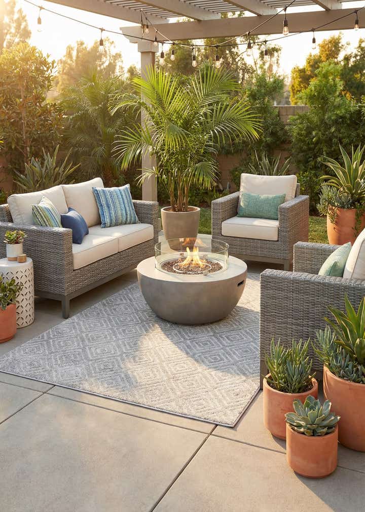 6' x 9' Easy-Clean Sabrina Soto Indoor / Outdoor Rug