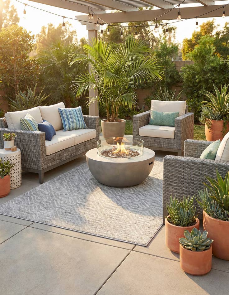 Detail image of 6' x 9' Easy-Clean Sabrina Soto Indoor / Outdoor Rug