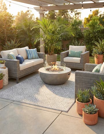 6' x 9' Easy-Clean Sabrina Soto Indoor / Outdoor Rug