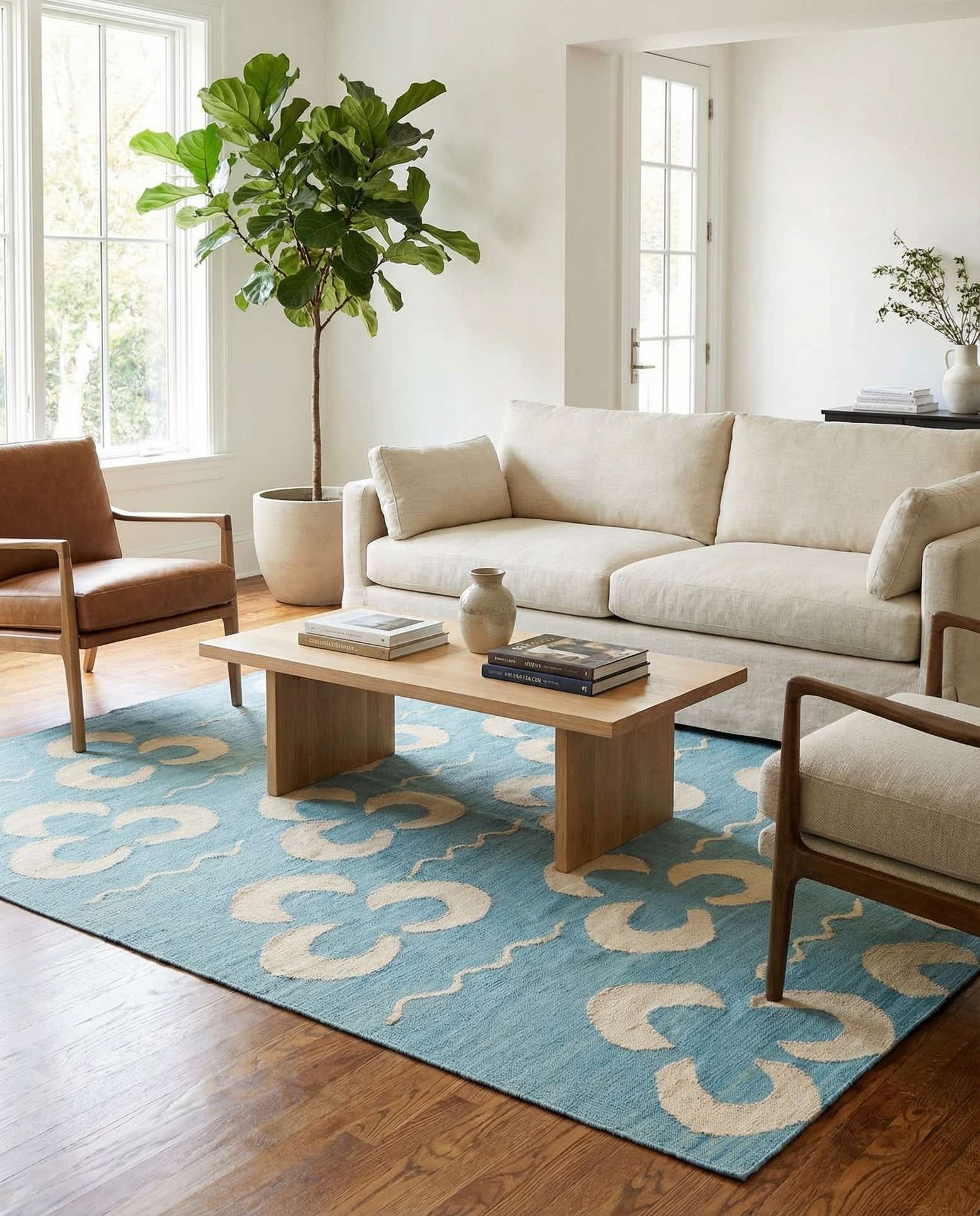 5' x 6' 5 Hand Woven Kilim Modern Wool Rug