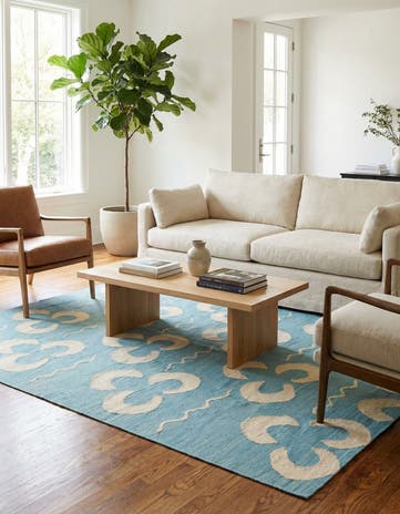 5' x 6' 5 Hand Woven Kilim Modern Wool Rug