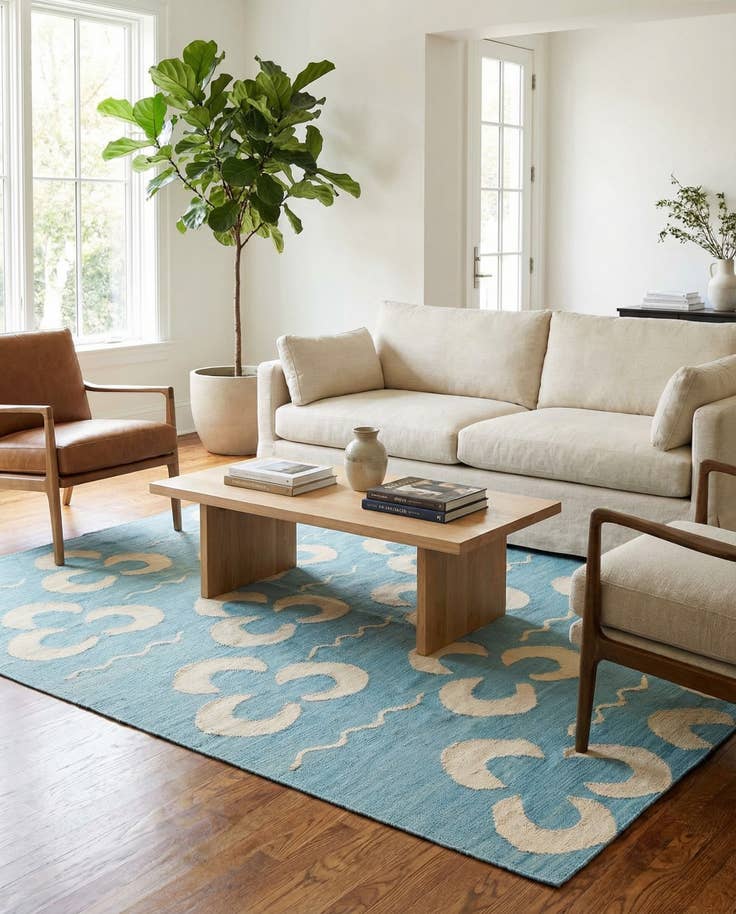 Detail image of 5' x 6' 5 Hand Woven Kilim Modern Wool Rug