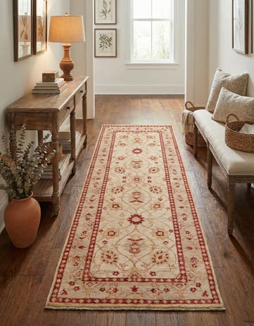 2' 11 x 8' 1 Hand Knotted Peshawar Ziegler Runner Rug
