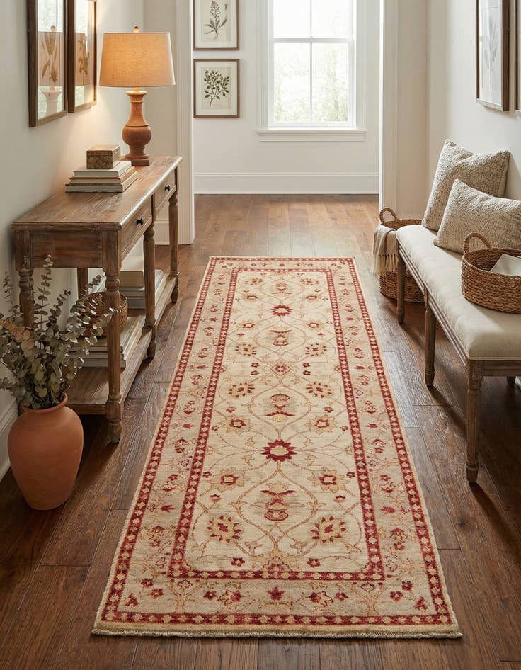 Detail image of 2' 11 x 8' 1  Hand Knotted Peshawar Ziegler Runner Rug