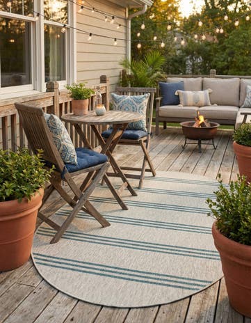 Light Gray Easy-Clean Jill Zarin Anguilla Indoor / Outdoor Oval Rug