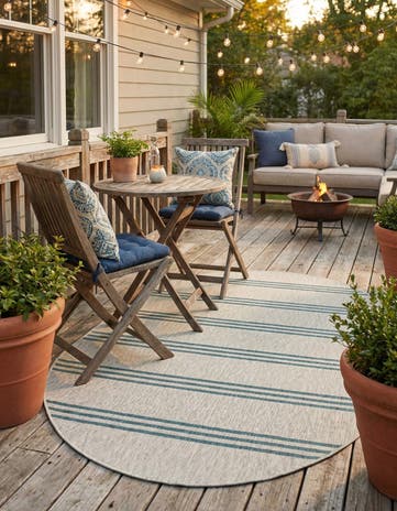 Light Gray Easy-Clean Jill Zarin Anguilla Indoor / Outdoor Oval Rug