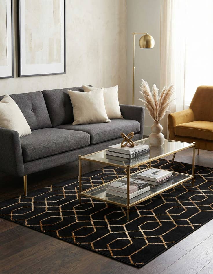 Detail image of 5' 3 x 7'  Marilyn Monroe™ Glam Trellis Rug