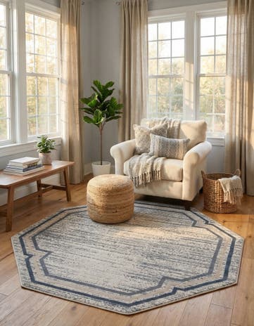 Gray Oasis Octagon Rug