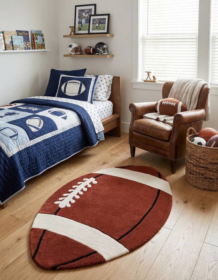 Detail image of  3' 9 x 6' 5 Playtime Kids Wool Oval Rug