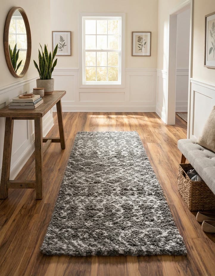 2' 7 x 10' Moroccan Shag Runner Rug
