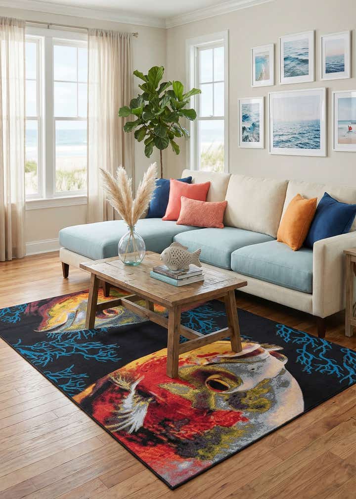 6' x 9' Easy-Clean Coastal Indoor / Outdoor Rug