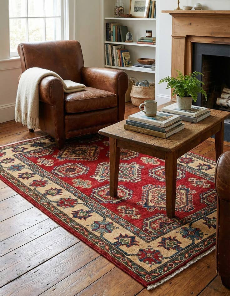 Detail image of 3' 4 x 5' 2  Hand Knotted Kazak Rug