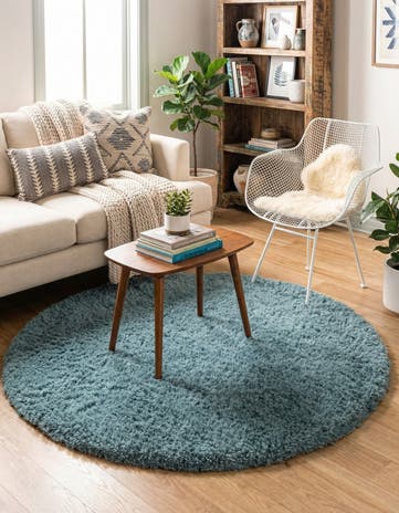 5' x 5' Infinity Shag Round Rug
