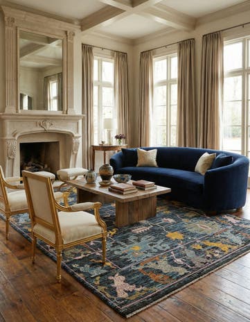 10' 7 x 14' 1 Hand Knotted Oushak Wool Rug