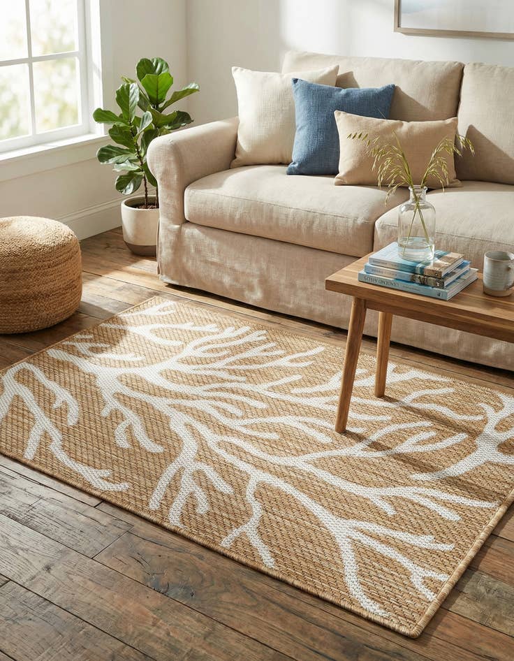 Detail image of 2' x 3'  Washable Coastal Indoor / Outdoor Rug