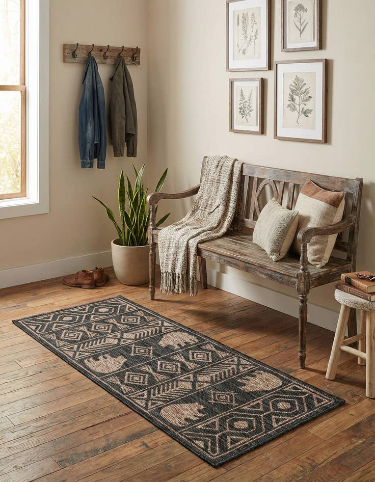 Detail image of 2' x 4' Easy-Clean Southwestern Indoor / Outdoor Runner Rug