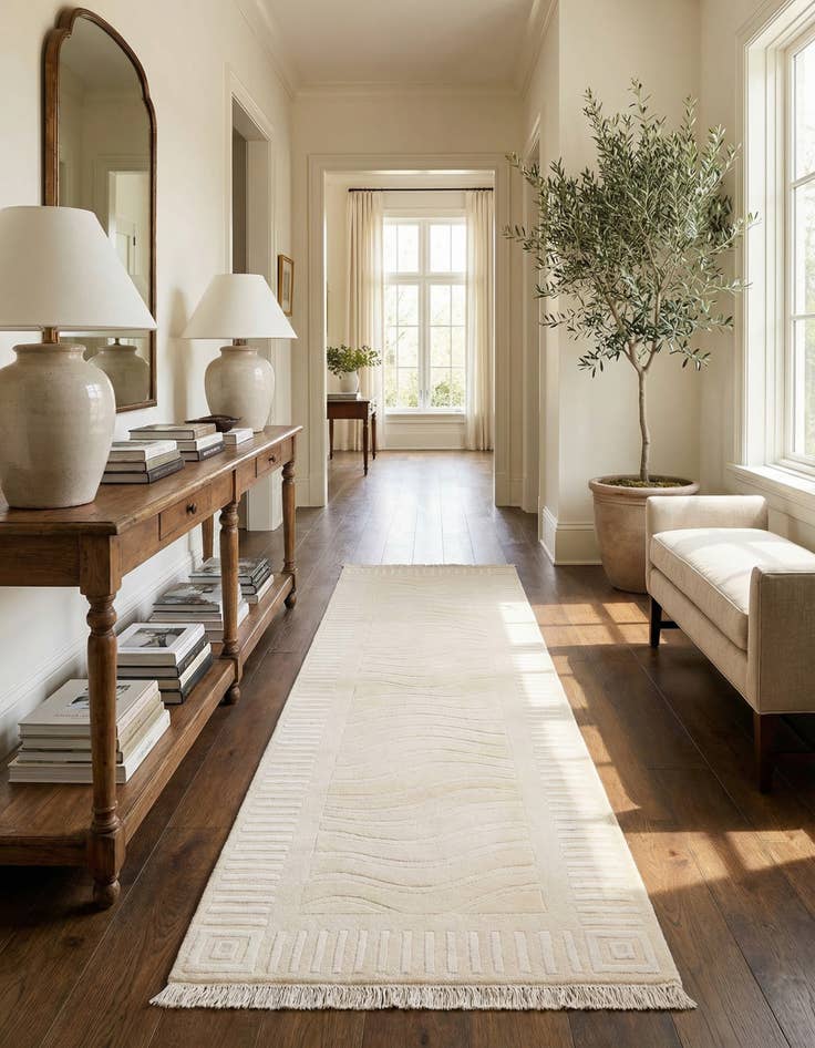 Detail image of 2' 9 x 10'  Hand Knotted Darya Wool Runner Rug