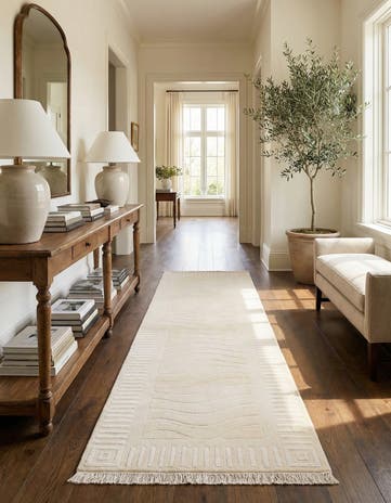 2' 9 x 10' Hand Knotted Darya Wool Runner Rug
