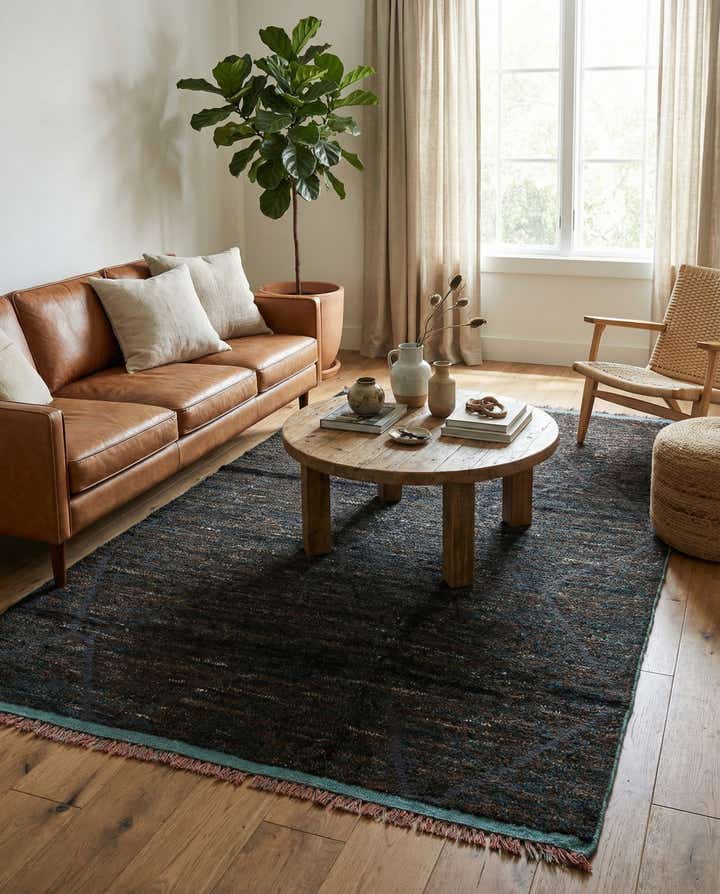 6' 1 x 9' 7 Hand Knotted Moroccan Wool Rug