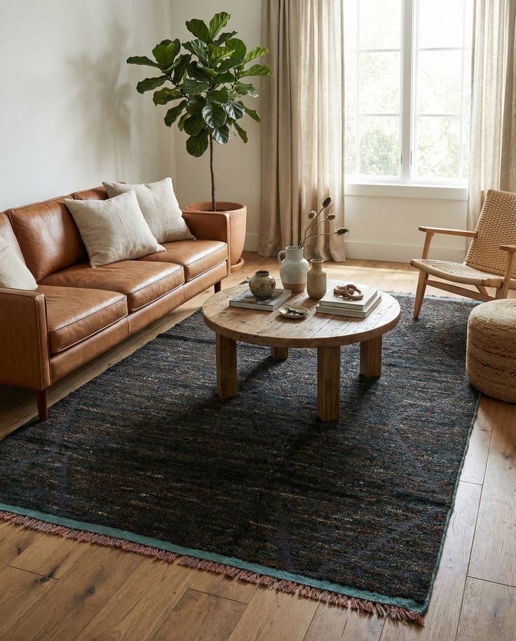 Detail image of 6' 1 x 9' 7 Hand Knotted Moroccan Wool Rug
