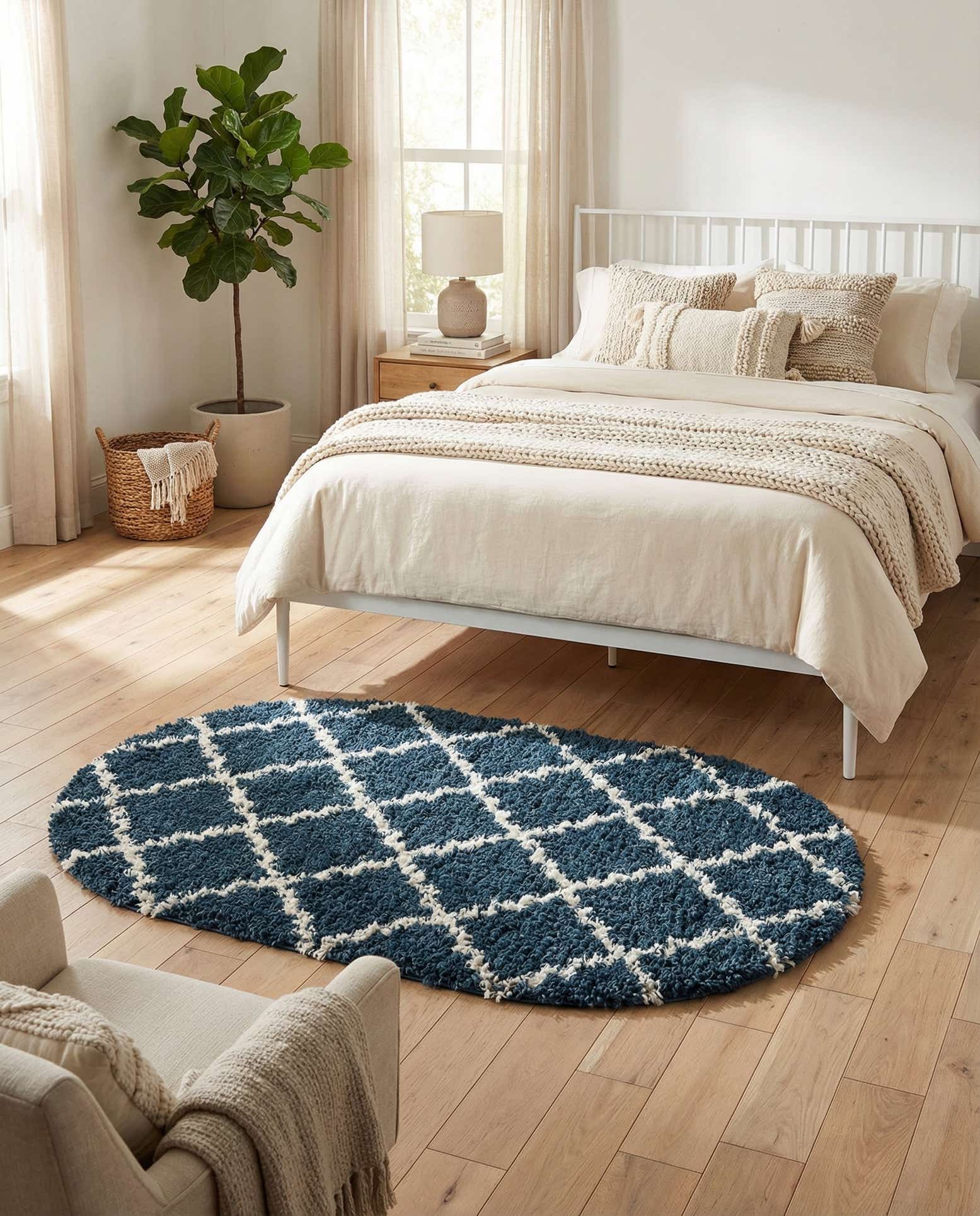 4' x 6' Trellis Shag Oval Rug
