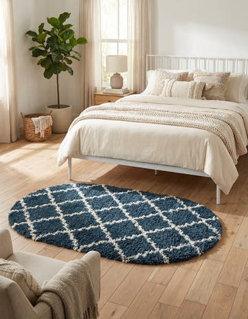 4' x 6' Lattice Shag Oval Rug