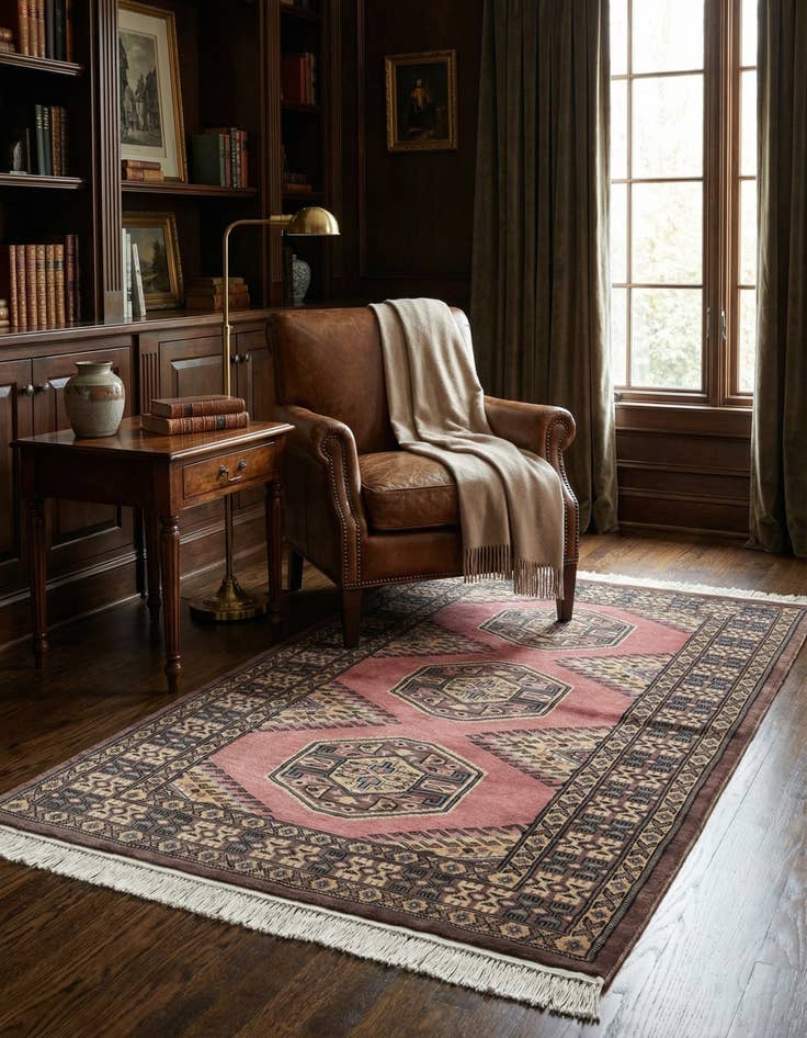 Detail image of  3' 2 x 5' 3  Hand Knotted Bokhara Oriental Rug