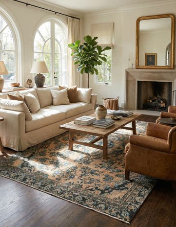 6' 1 x 9' Hand Knotted Ultra Vintage Persian Wool Rug