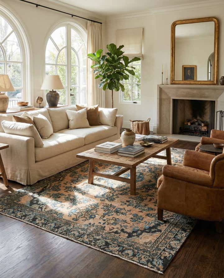 6' 1 x 9' Hand Knotted Ultra Vintage Persian Wool Rug