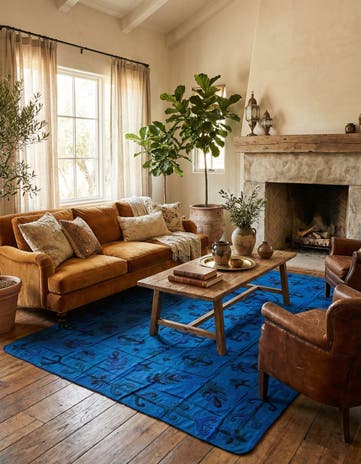 6' 4 x 9' 2 Hand Woven Kilim Suzani Wool Rug