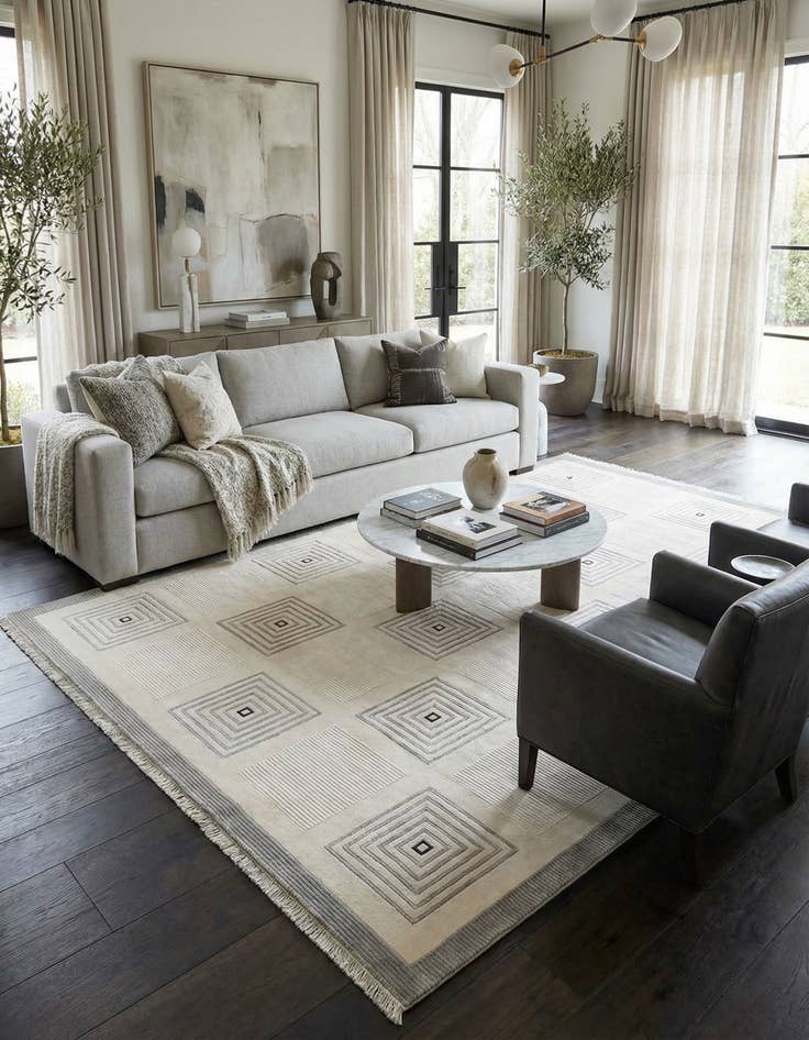 Detail image of  6' 11 x 9' 10  Hand Knotted Darya Wool Rug