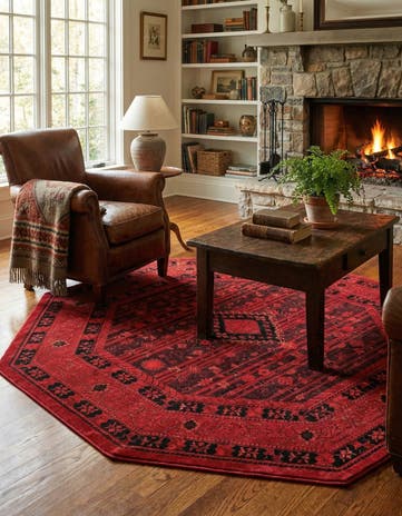 Red Bokhara Octagon Rug