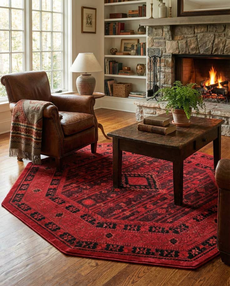 Detail image of 7' 10 x 7' 10 Bokhara Octagon Rug