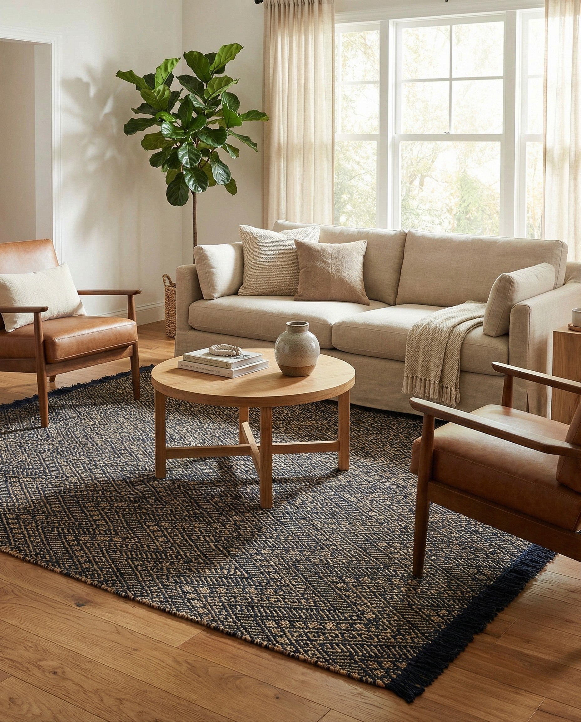  7' 10 x 7' 10  Hand Braided Jute Square Rug