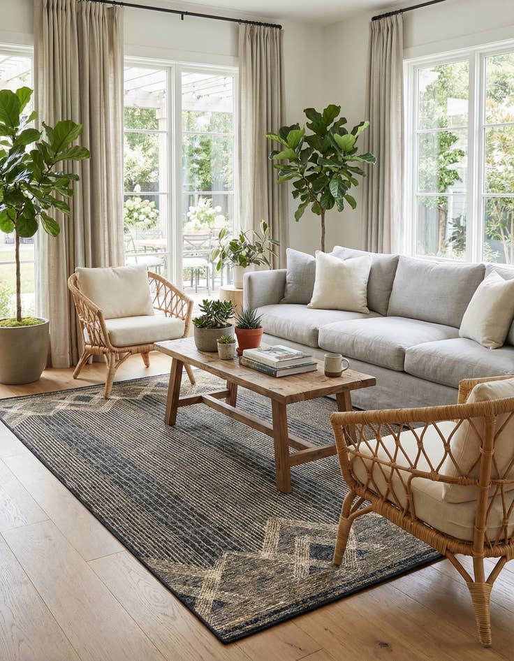 Detail image of 7' 10 x 10'  Washable Modern Indoor / Outdoor Rug