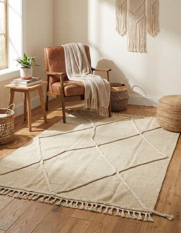 3' 6 x 4' 9 Hand Knotted Moroccan Wool Rug