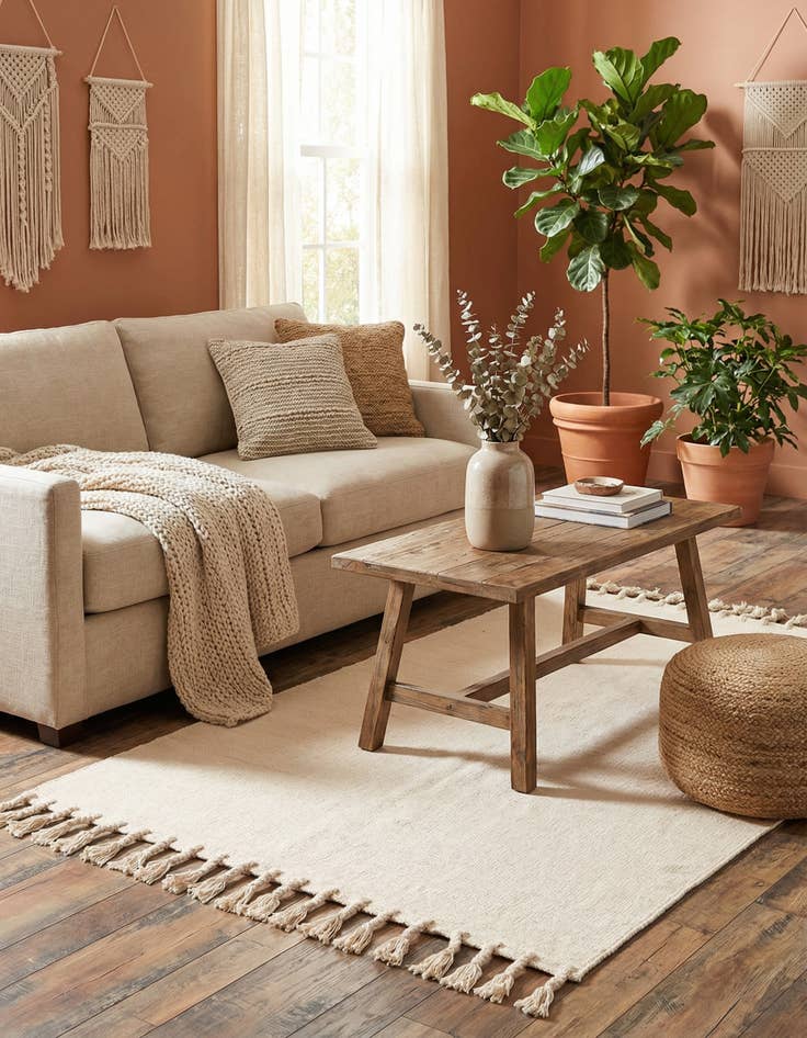 Detail image of  4' 1 x 6' 1  Hand Woven Chindi Cotton Rug