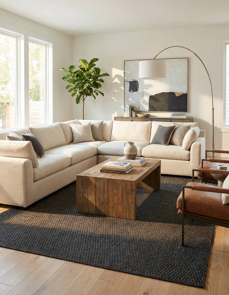 Detail image of  10' x 14' 1  Hand Woven Lattice Wool Rug