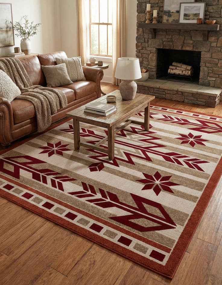 Detail image of 9' x 12'  Washable Modern Indoor / Outdoor Rug