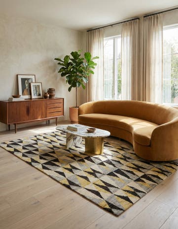 4' 11 x 7' 7 Hand Knotted Modern Ziegler Rug