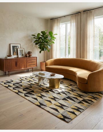 4' 11 x 7' 7 Hand Knotted Modern Ziegler Rug
