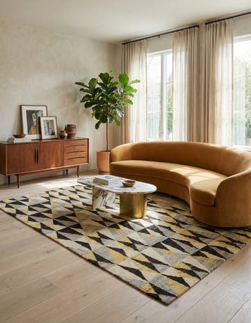 4' 11 x 7' 7 Hand Knotted Modern Ziegler Rug