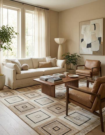 5' 7 x 7' 10 Hand Knotted Darya Wool Rug