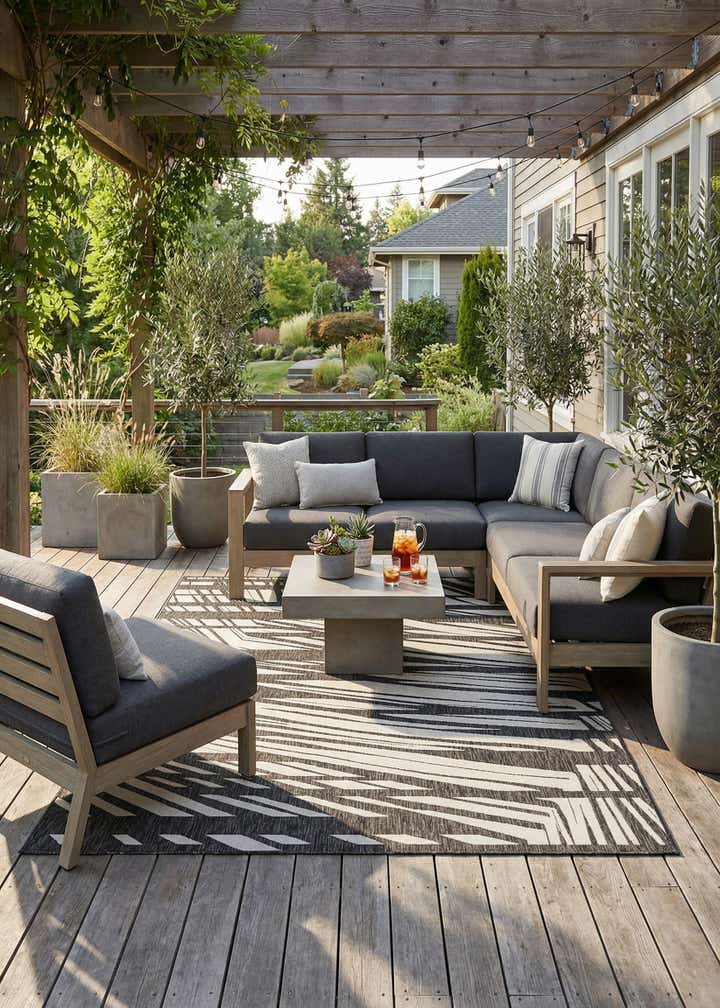 7' x 10' Easy-Clean Modern Indoor / Outdoor Rug