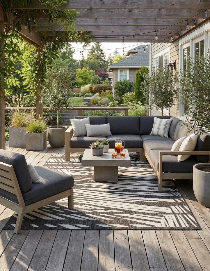 7' x 10' Easy-Clean Modern Indoor / Outdoor...